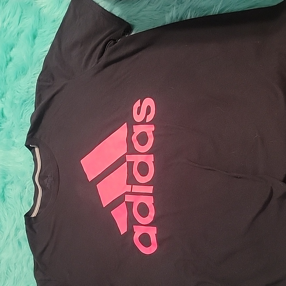 Adidas unisex xl pink logo tee